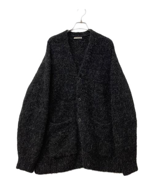 AURALEE（オーラリー）AURALEE (オーラリー) ニットカーディガン ALPACA WOOL SUPER LIGHT KNIT BIG CARDIGAN ブラック サイズ:5の古着・服飾アイテム