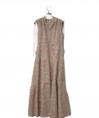 FRAY IDフレイ アイディー）の古着「フリンジジャガードティアードワンピース」｜ピンク