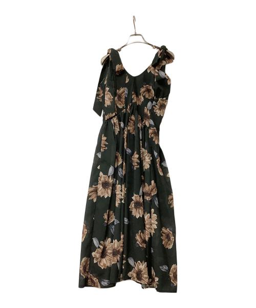 HER LIP TO（ハーリップトゥ）HER LIP TO (ハーリップトゥ) ワンピース Sunflower-Printed Midi Dress ブラウン サイズ:Sの古着・服飾アイテム