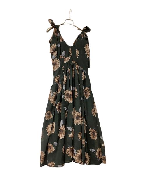 HER LIP TO（ハーリップトゥ）HER LIP TO (ハーリップトゥ) ワンピース Sunflower-Printed Midi Dress ブラウン サイズ:Sの古着・服飾アイテム