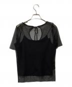 Snidelスナイデル）の古着「カットソー シアーカットチュールトップス」｜ブラック
