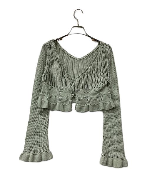 Snidel（スナイデル）Snidel (スナイデル) ワンピース クロシェカーデ&サテンキャミワンピ グリーンの古着・服飾アイテム