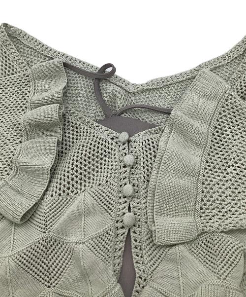 Snidel（スナイデル）Snidel (スナイデル) ワンピース クロシェカーデ&サテンキャミワンピ グリーンの古着・服飾アイテム