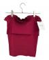 HER LIP TO (ハーリップトゥ) Ruched Off Shoulder Knit Top レッド サイズ:S 未使用品：4000円