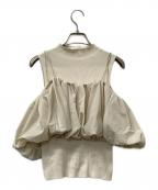 Snidelスナイデル）の古着「ニット バルーンキャミ×ノースリニットプルオーバー」｜ホワイト