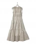 FRAY IDフレイ アイディー）の古着「ワンピース フリンジジャガードティアードワンピース」｜ベージュ