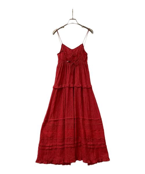 Snidel（スナイデル）Snidel (スナイデル) キャミソールトップス レースキャミTOPS レッド サイズ:Fの古着・服飾アイテム