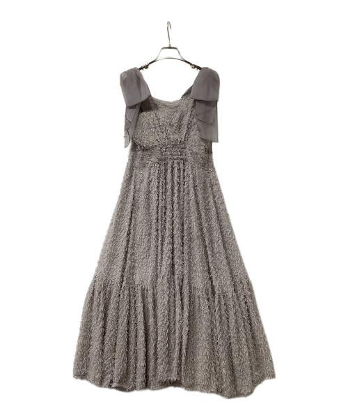 Snidel（スナイデル）Snidel (スナイデル) ワンピース リボンティアードワンピース グレーの古着・服飾アイテム