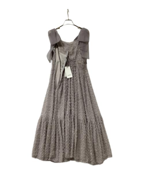 Snidel（スナイデル）Snidel (スナイデル) ワンピース リボンティアードワンピース グレーの古着・服飾アイテム