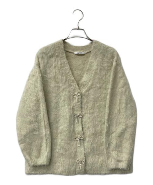 Snidel（スナイデル）Snidel (スナイデル) ビジューリボンロングカーデ グリーン サイズ:ONE SIZEの古着・服飾アイテム