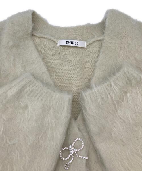 Snidel（スナイデル）Snidel (スナイデル) ビジューリボンロングカーデ グリーン サイズ:ONE SIZEの古着・服飾アイテム