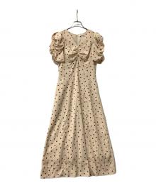 Snidel（スナイデル）の古着「ワンピース ハートプリントワンピース」｜ベージュ×レッド