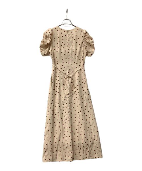 Snidel（スナイデル）Snidel (スナイデル) ワンピース ハートプリントワンピース ベージュ×レッドの古着・服飾アイテム