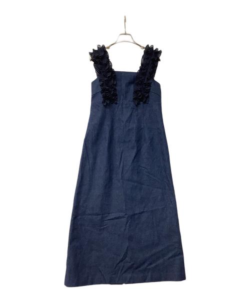 Rirandture（リランドチュール）Rirandture (リランドチュール) ワンピース ショルダーフリルIラインワンピース ネイビー サイズ:1の古着・服飾アイテム