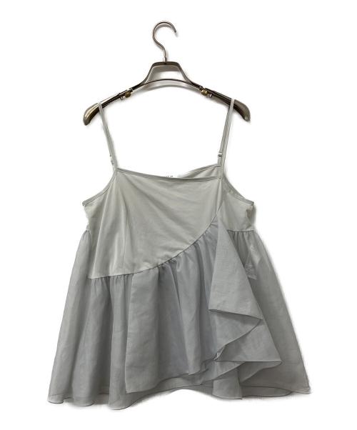 FRAY ID（フレイ アイディー）FRAY ID (フレイ アイディー) ニット ラッフルフリルレイヤーニット グレー サイズ:Fの古着・服飾アイテム