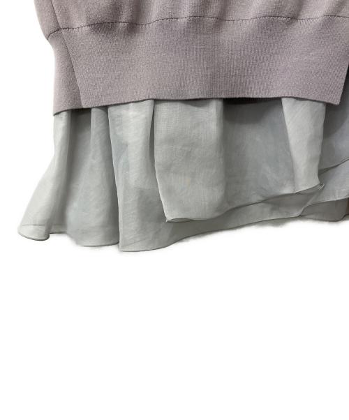 FRAY ID（フレイ アイディー）FRAY ID (フレイ アイディー) ニット ラッフルフリルレイヤーニット グレー サイズ:Fの古着・服飾アイテム