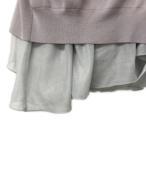 FRAY ID（フレイ アイディー）FRAY ID (フレイ アイディー) ニット ラッフルフリルレイヤーニット グレー サイズ:Fの古着・服飾アイテム