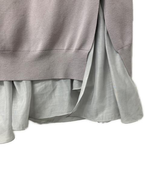 FRAY ID（フレイ アイディー）FRAY ID (フレイ アイディー) ニット ラッフルフリルレイヤーニット グレー サイズ:Fの古着・服飾アイテム