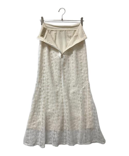 ME&ME COUTURE（ミーアンドミークチュール）ME&ME COUTURE (ミーアンドミークチュール) スカート ケミカルレースマーメイドスカート ホワイトの古着・服飾アイテム