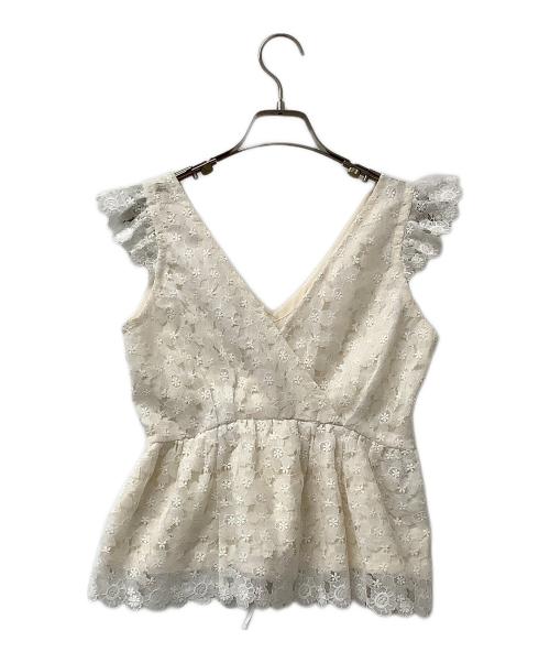 ME&ME COUTURE（ミーアンドミークチュール）ME&ME COUTURE (ミーアンドミークチュール) ブラウス ケミカルレースブラウス ホワイトの古着・服飾アイテム
