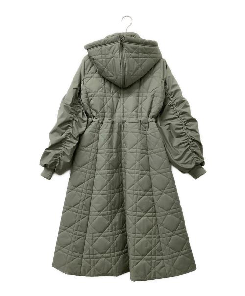 RUIRUE BOUTIQUE（ルイルエブティック）RUIRUE BOUTIQUE (ルイルエブティック) キルティングコート2WAYシルエット ミックスステッチ・フーディーパテッドコート グリーン サイズ:Sの古着・服飾アイテム