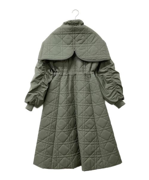 RUIRUE BOUTIQUE（ルイルエブティック）RUIRUE BOUTIQUE (ルイルエブティック) キルティングコート2WAYシルエット ミックスステッチ・フーディーパテッドコート グリーン サイズ:Sの古着・服飾アイテム