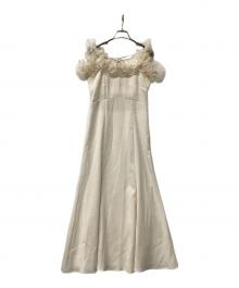 RANDA（ランダ）の古着「キャミソールワンピース ショルダーフリルワンピース」｜ベージュ