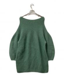 Snidel（スナイデル）の古着「ワンピース ラクーンミニニットワンピース」｜グリーン