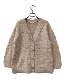 Snidel（スナイデル）の古着「カーディガン ビジューリボンロングカーディガン」｜ピンク