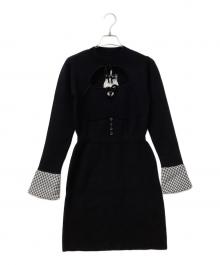 darich（ダーリッチ）の古着「ニットワンピース」｜ブラック×ホワイト