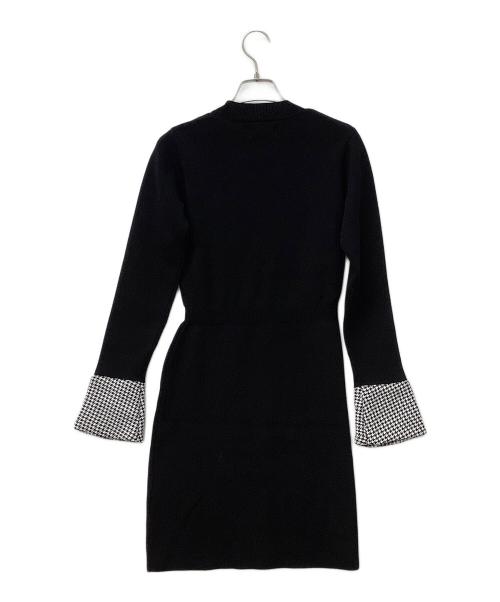 darich（ダーリッチ）darich (ダーリッチ) ニットワンピース ブラック×ホワイト サイズ:FREEの古着・服飾アイテム