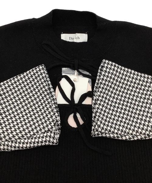 darich（ダーリッチ）darich (ダーリッチ) ニットワンピース ブラック×ホワイト サイズ:FREEの古着・服飾アイテム