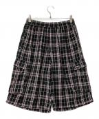 YARDSALEヤードセール）の古着「ハーフパンツ Shoreline Plaid Shorts」｜ブラック×ピンク