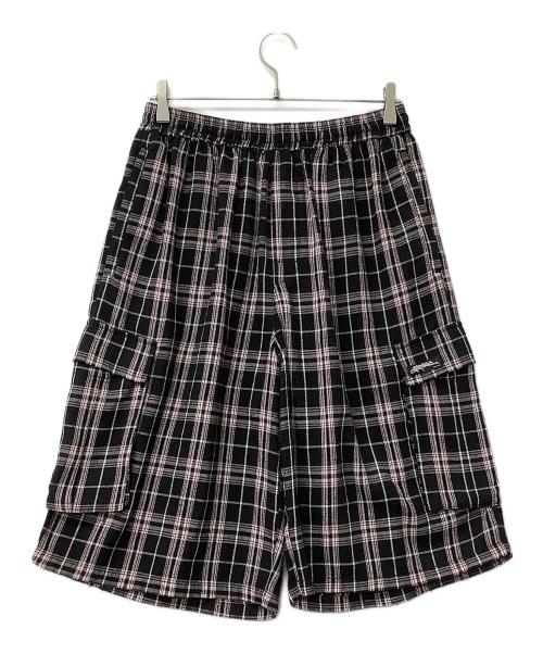 YARDSALE（ヤードセール）YARDSALE (ヤードセール) ハーフパンツ Shoreline Plaid Shorts ブラック×ピンク サイズ:XLの古着・服飾アイテム