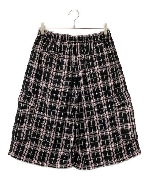 YARDSALE（ヤードセール）YARDSALE (ヤードセール) ハーフパンツ Shoreline Plaid Shorts ブラック×ピンク サイズ:XLの古着・服飾アイテム