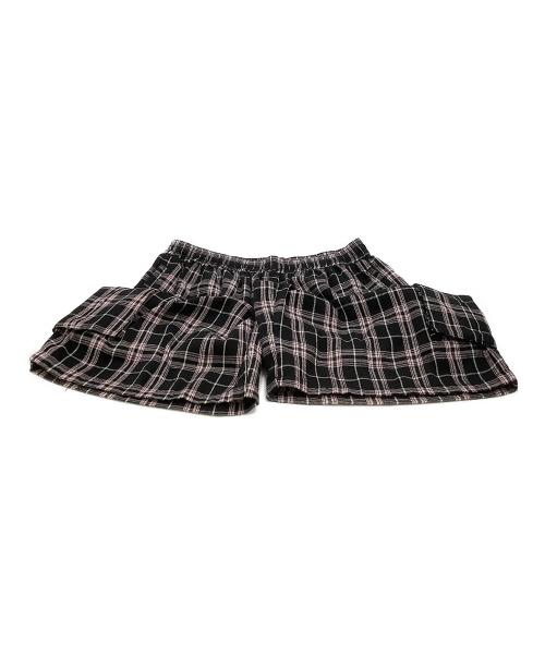 YARDSALE（ヤードセール）YARDSALE (ヤードセール) ハーフパンツ Shoreline Plaid Shorts ブラック×ピンク サイズ:XLの古着・服飾アイテム