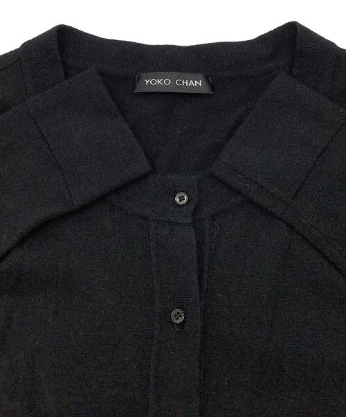 YOKO CHAN（ヨーコチャン）YOKO CHAN (ヨーコチャン) カーディガン 薄手カーディガン 裾レース ボレロ ブラック×ホワイト サイズ:38の古着・服飾アイテム