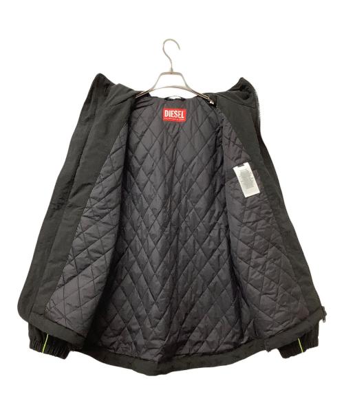 DIESEL（ディーゼル）DIESEL (ディーゼル) ナイロンジャケット フーデッドジャケット ブラック×イエロー サイズ:44の古着・服飾アイテム