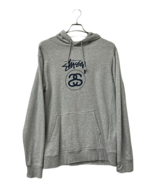 stussy（ステューシー）stussy (ステューシー) プルオーバーパーカー グレー サイズ:Lの古着・服飾アイテム