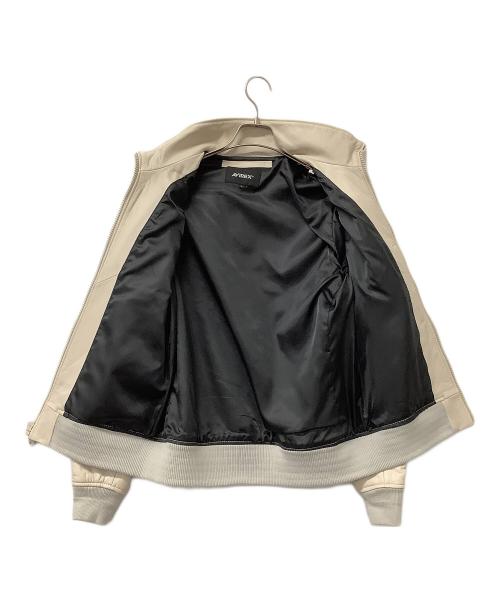AVIREX（アヴィレックス）AVIREX (アヴィレックス) シングルライダースジャケット BLACKBIRD ラムレザージャケット ベージュ サイズ:Lの古着・服飾アイテム