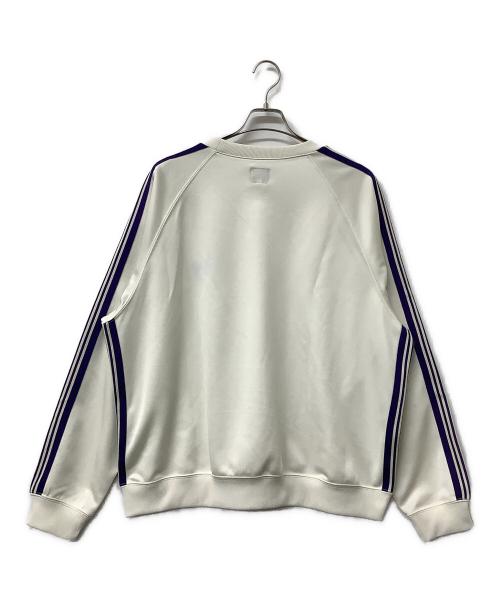 Needles（ニードルズ）Needles (ニードルズ) スウェット Track Crew Neck Shirt ホワイト×パープル サイズ:XLの古着・服飾アイテム