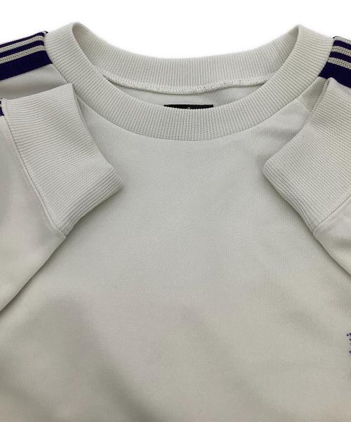 Needles（ニードルズ）Needles (ニードルズ) スウェット Track Crew Neck Shirt ホワイト×パープル サイズ:XLの古着・服飾アイテム