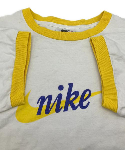 NIKE（ナイキ）NIKE (ナイキ) 半袖カットソー　USA製 90`S ホワイト×イエロー サイズ:Mの古着・服飾アイテム