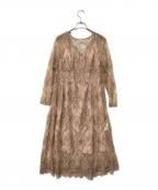 Snidelスナイデル）の古着「長袖ワンピース レースIラインワンピース」｜ピンク