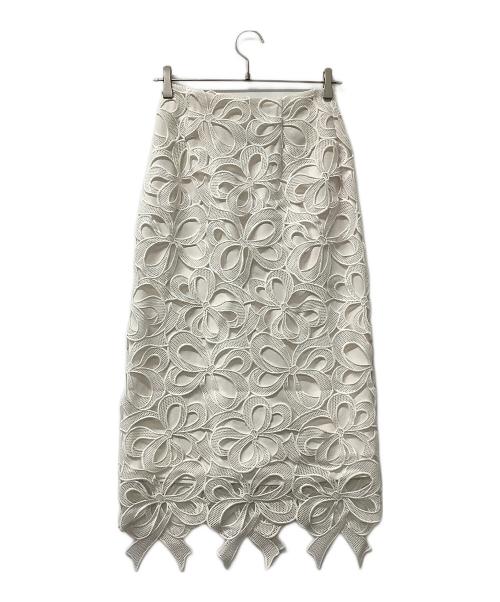CELFORD（セルフォード）CELFORD (セルフォード) スカート リボンレースタイトスカート ホワイト サイズ:36の古着・服飾アイテム