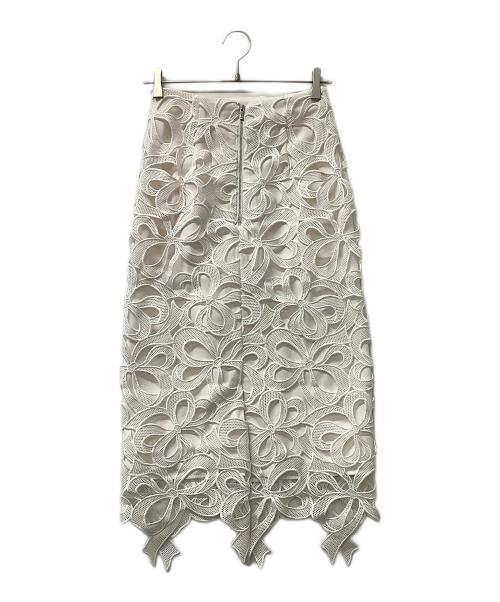 CELFORD（セルフォード）CELFORD (セルフォード) スカート リボンレースタイトスカート ホワイト サイズ:36の古着・服飾アイテム