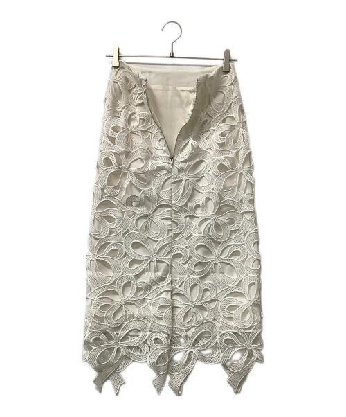 CELFORD（セルフォード）CELFORD (セルフォード) スカート リボンレースタイトスカート ホワイト サイズ:36の古着・服飾アイテム