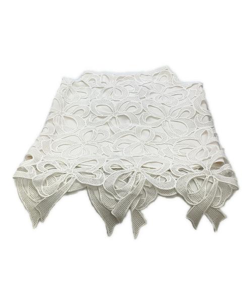 CELFORD（セルフォード）CELFORD (セルフォード) スカート リボンレースタイトスカート ホワイト サイズ:36の古着・服飾アイテム