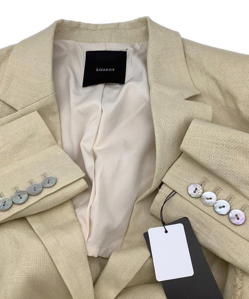 anuans（アニュアンス）anuans (アニュアンス) ジャケット リネンテーラードジャケット ベージュ サイズ:Fの古着・服飾アイテム
