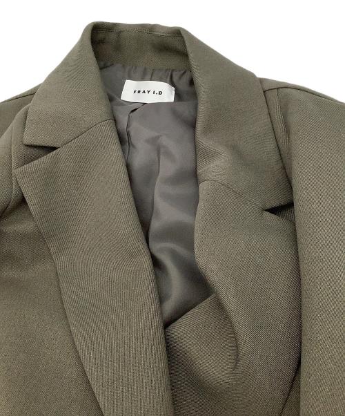FRAY ID（フレイ アイディー）FRAY ID (フレイ アイディー) ノースリーブワンピース アシメダブルラペルテーラードワンピース オリーブの古着・服飾アイテム